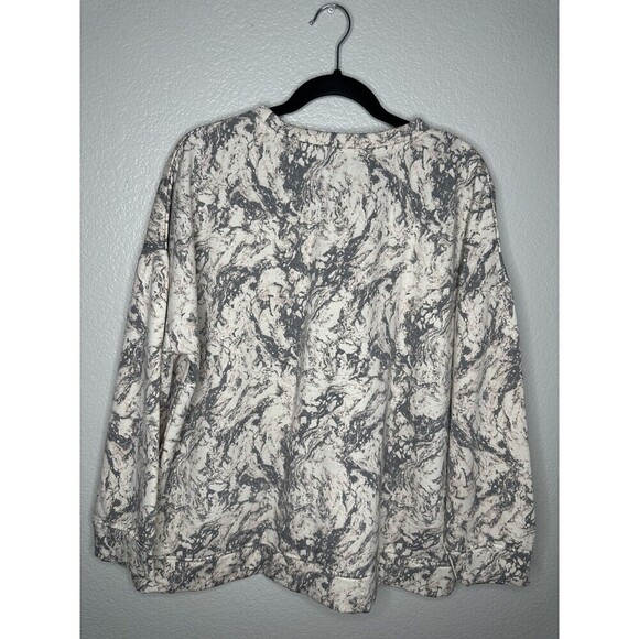 NEW H Halston Studio Sweater Womens Large Marble Print Pullover Long Sleeve - Picture 6 of 6